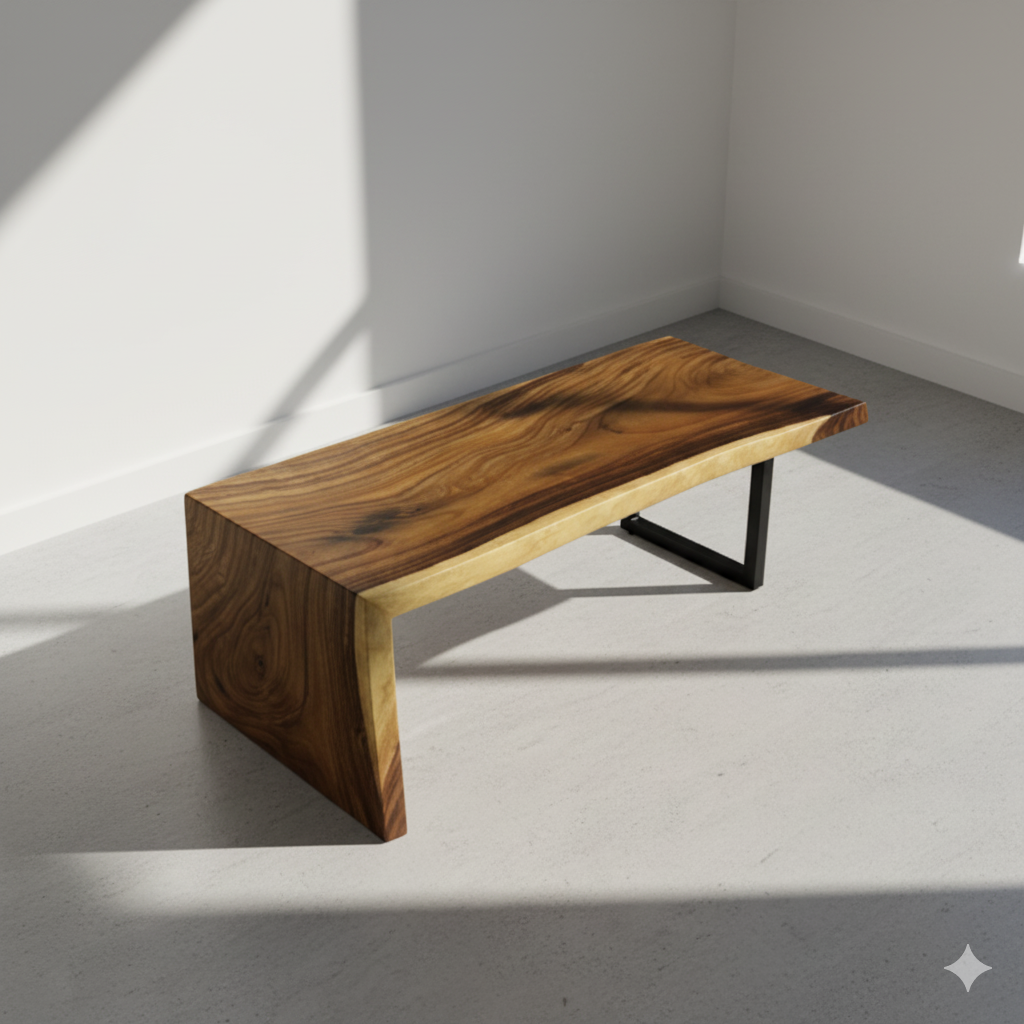 Image of - a live edge slab, long, wide, and thick.