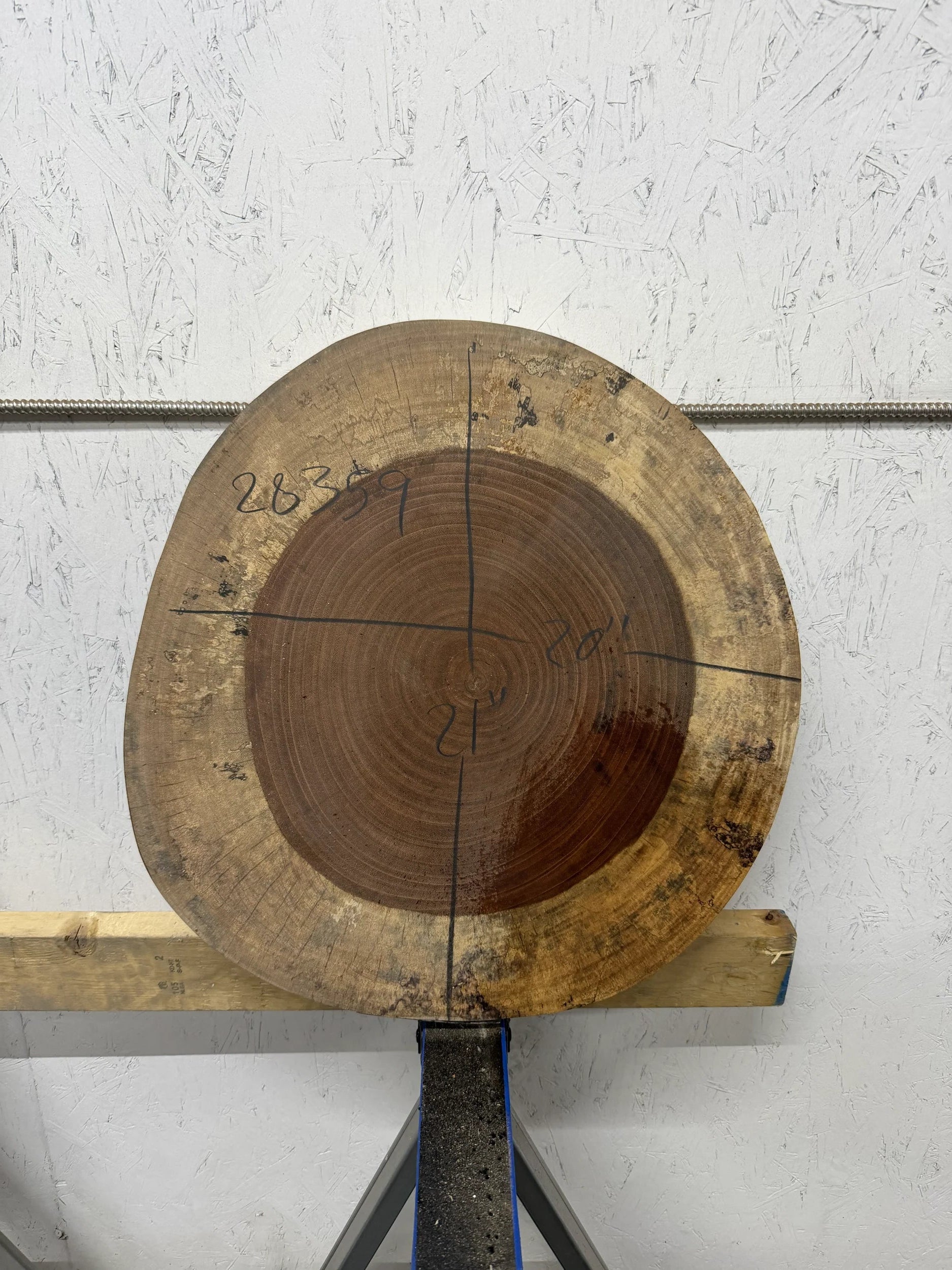 “Jatoba live edge wood slab, 21x15x2 inches, brown table top.”​