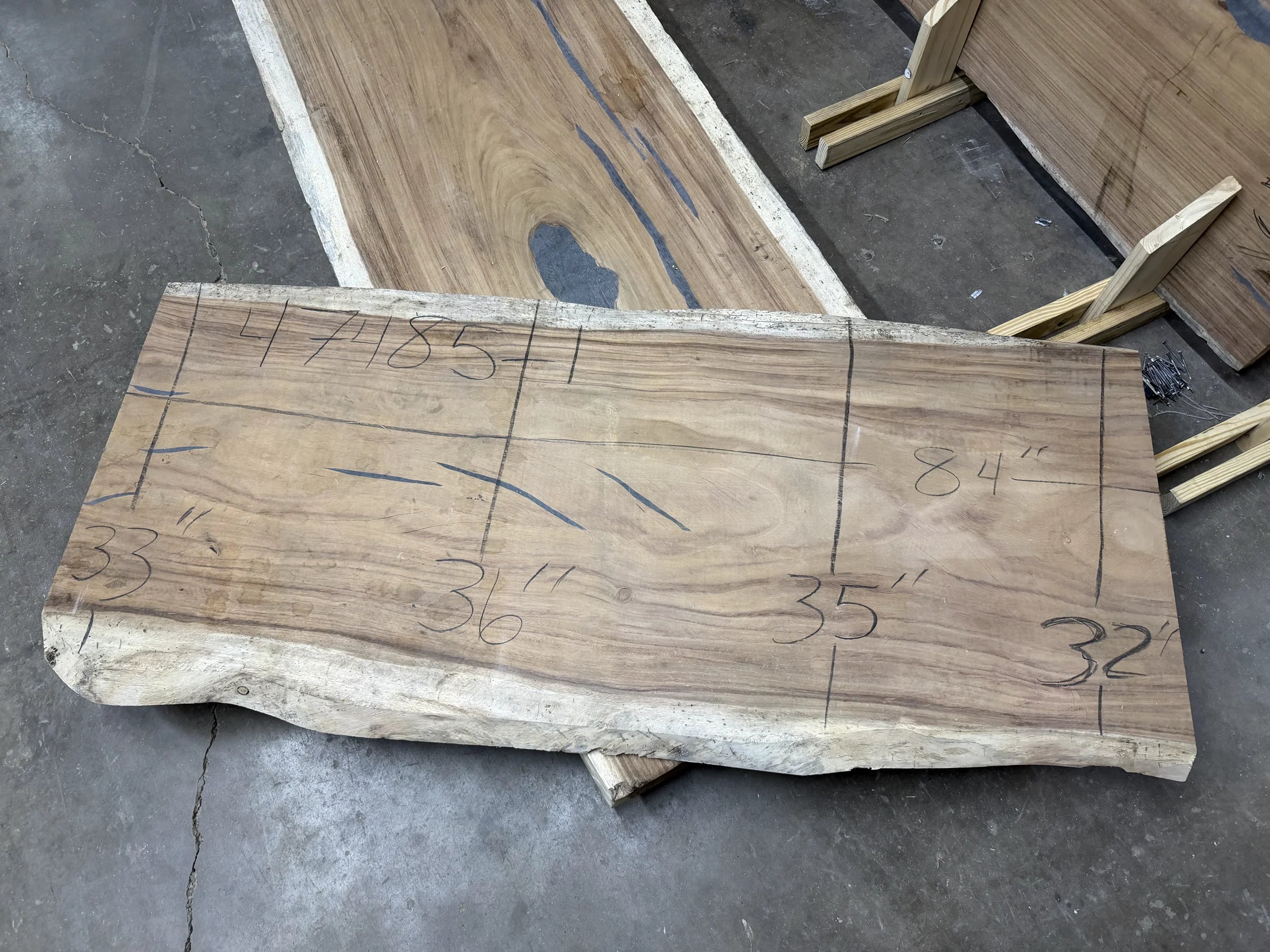 209" PAROTA Live Edge Dining Slab – Natural Grain 2" Thick