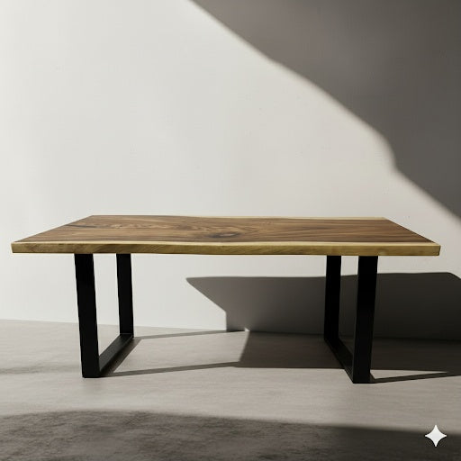 Image of  - a live edge  slab,  long,  wide, and  thick.