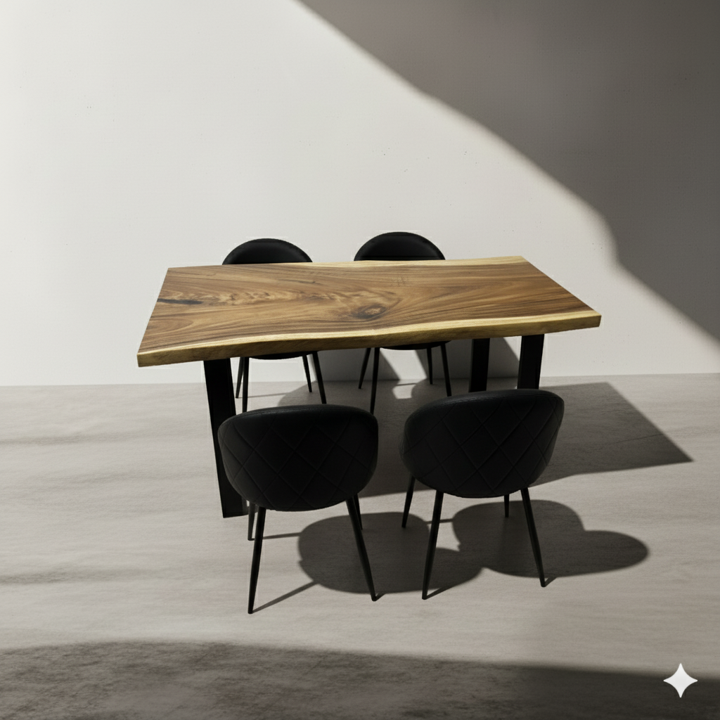 Image of  - a live edge  slab,  long,  wide, and  thick.