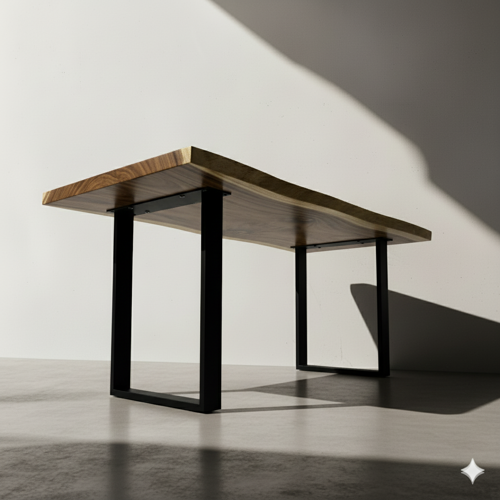 Image of  - a live edge  slab,  long,  wide, and  thick.