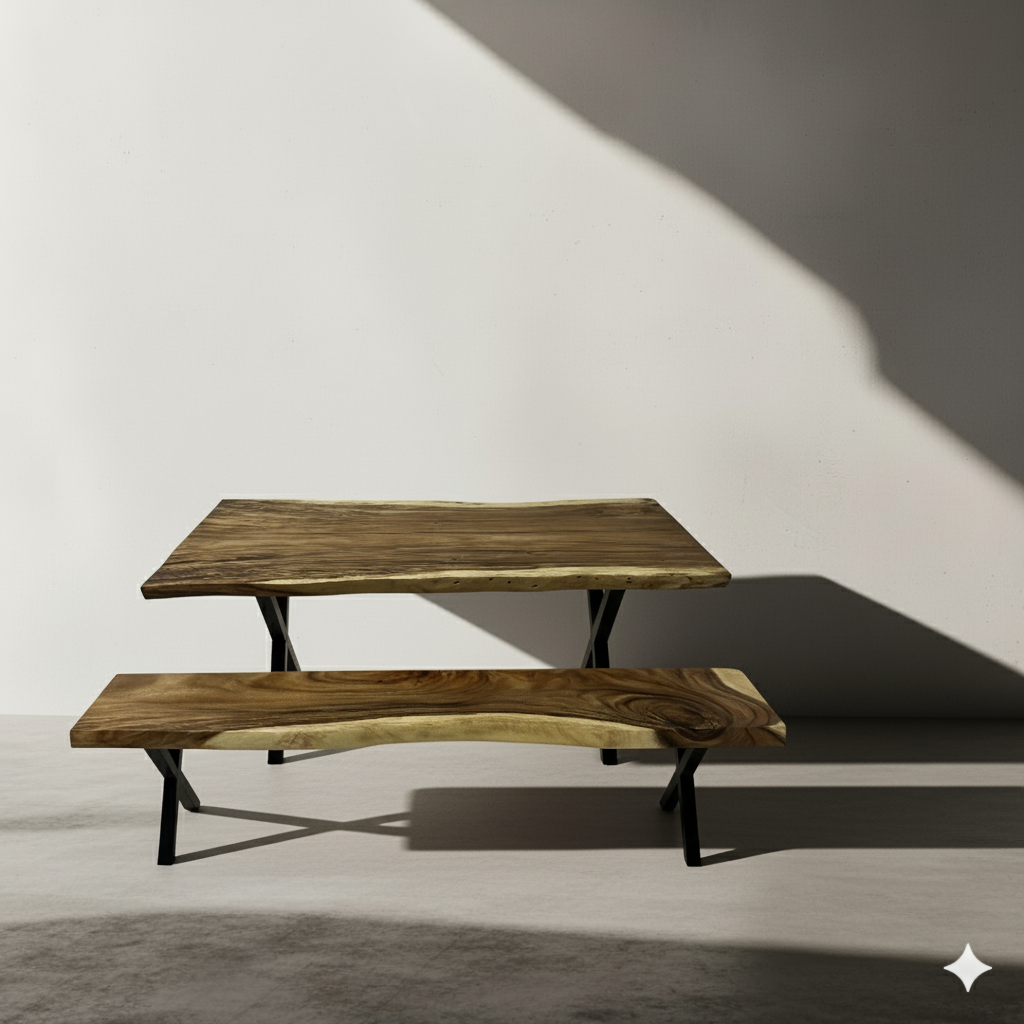 Image of  - a live edge  slab,  long,  wide, and  thick.