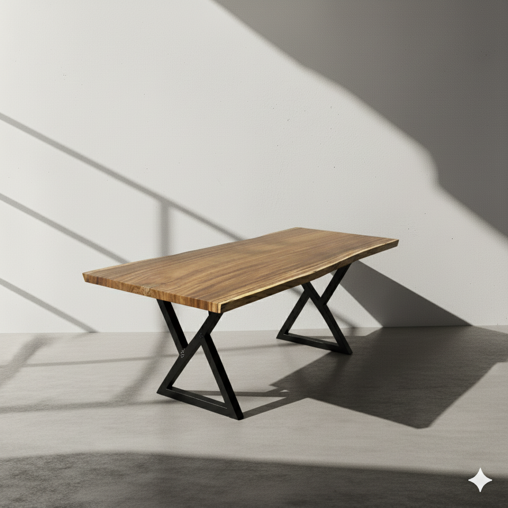 Image of  - a live edge  slab,  long,  wide, and  thick.