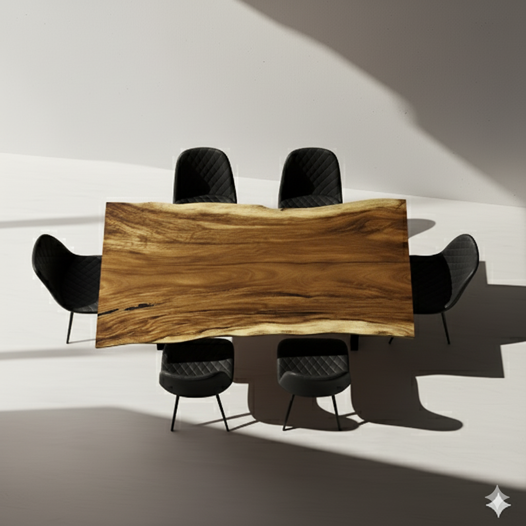 Image of  - a live edge  slab,  long,  wide, and  thick.