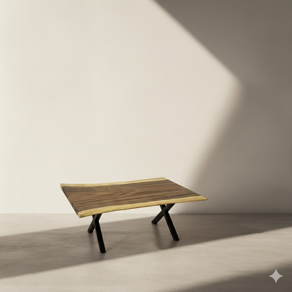 Image of Parota Live Edge Coffee Table - a live edge  slab,  long,  wide, and  thick.