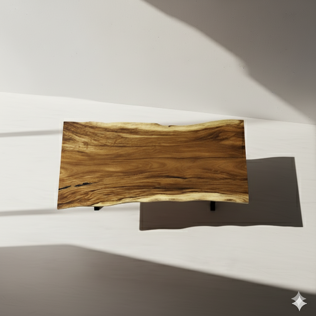 Image of  - a live edge  slab,  long,  wide, and  thick.