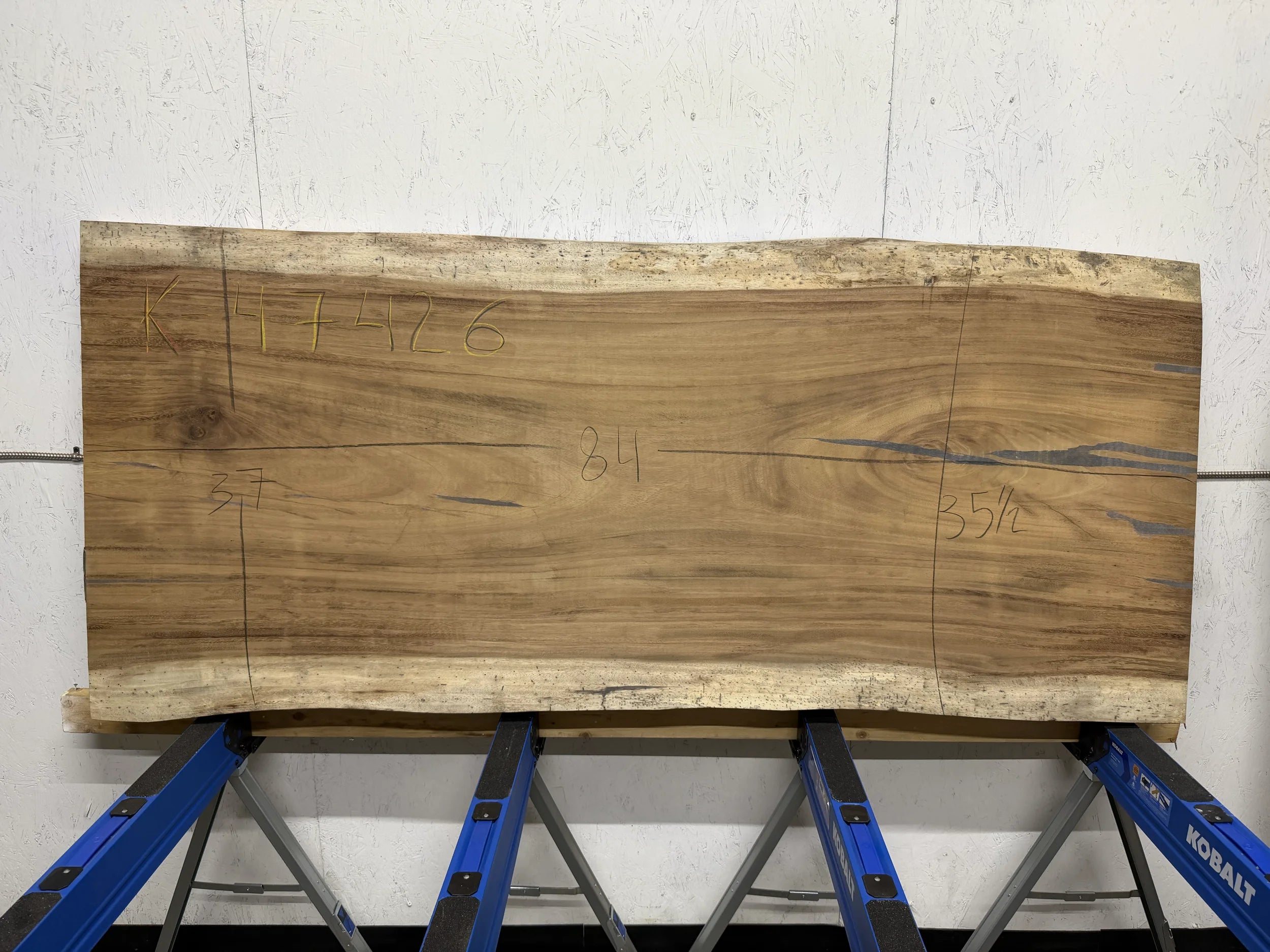 213" PAROTA Live Edge Dining Slab – Natural Grain 2" Thick