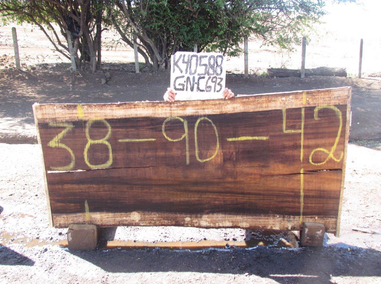 Image of PAROTA - 90x40x2 Inches - K40588GNC - a live edge PAROTA slab, 90 Inches long, 40 Inches wide, and 2 Inches thick.
